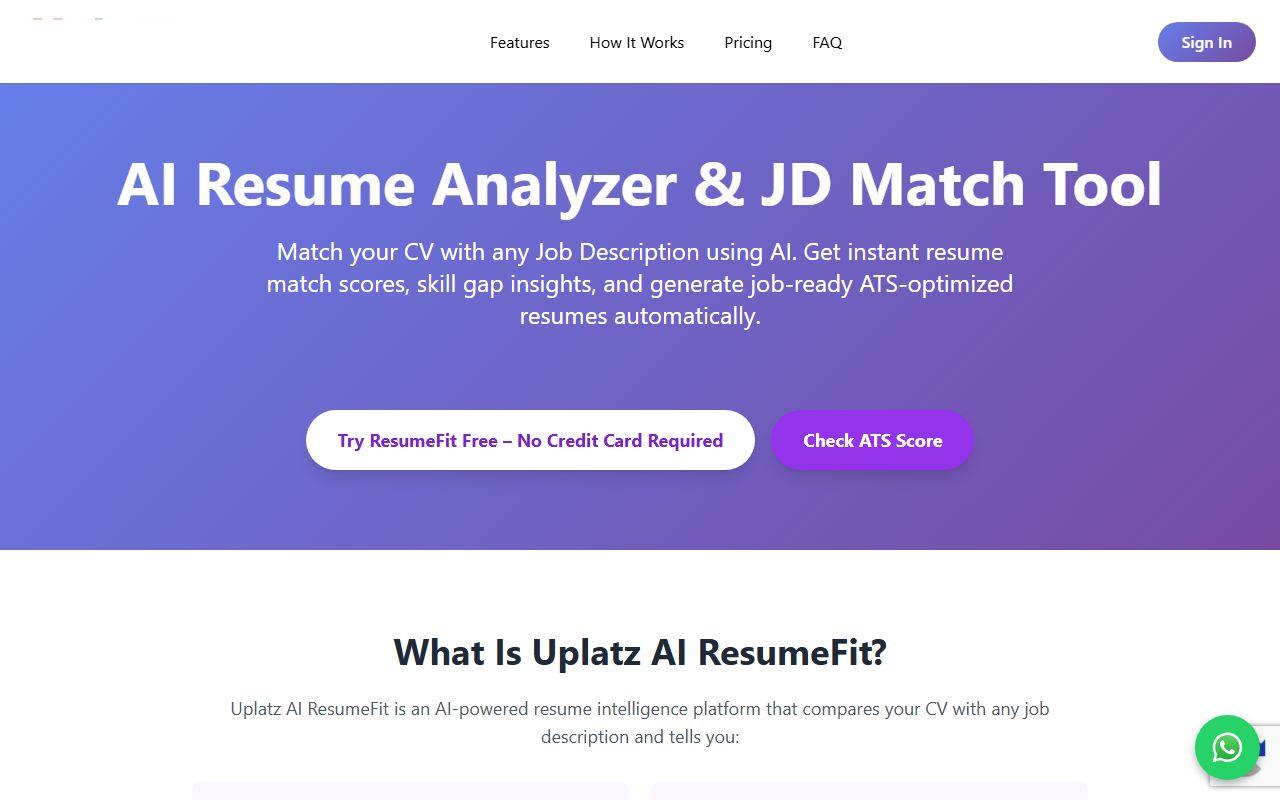 Uplatz ResumeFit